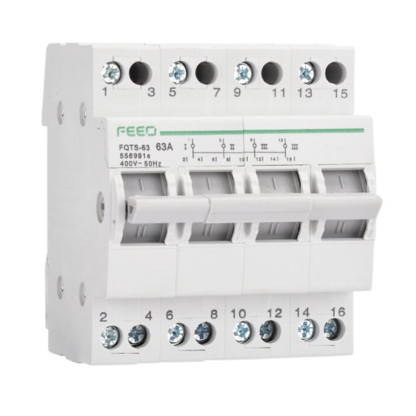 CHANGE OVER SWITCH SINGLE PHASE 2 POLE 125A 400VAC FEEO